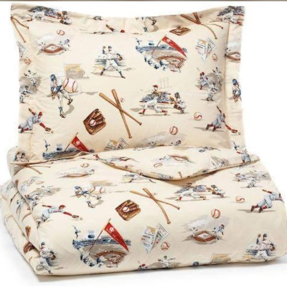 NWT "World Series" Baseball Duvet Set - 3 Pc - Traditions by Pamela Kline - Picture 1 of 7
